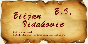 Biljan Vidaković vizit kartica